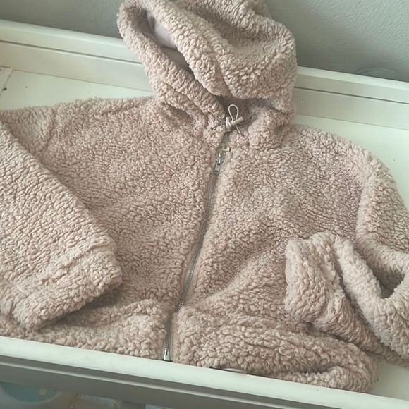 RSQ Solid Cozy Womens Blush Sherpa Jacket Size Medium - Picture 2 of 11